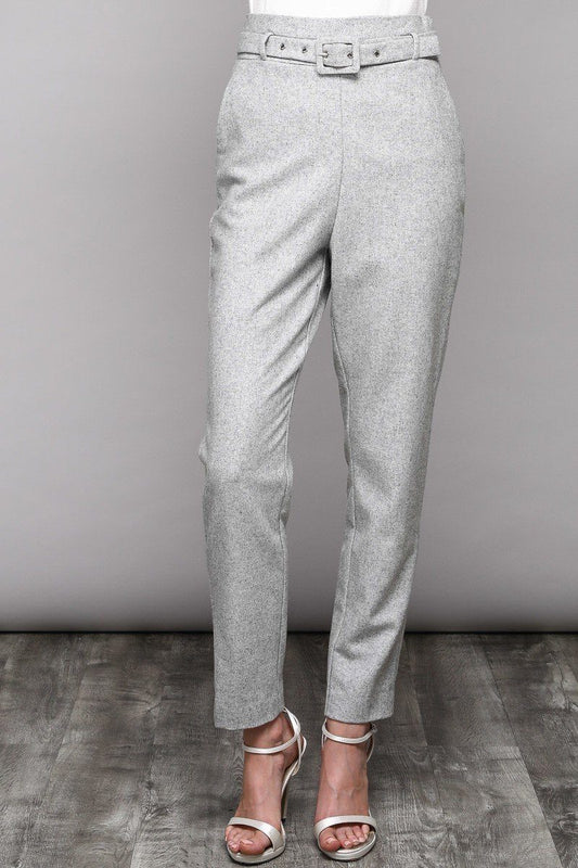 Grey Belted Trouser pant