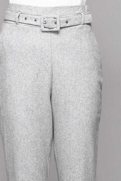 Grey Belted Trouser pant