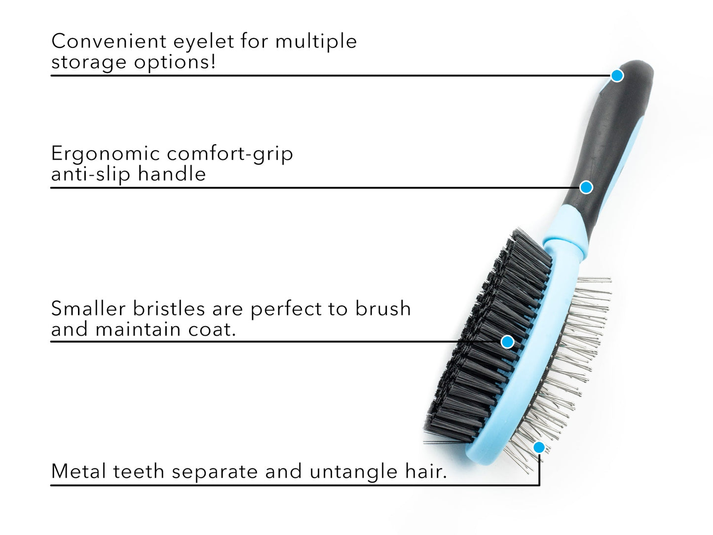 Double Sided Pet Grooming Brush by cuteNfuzzy®