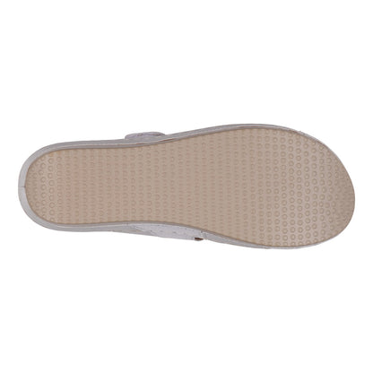 Havana Velcro Two-Tone Double Band White Wedge Sandals