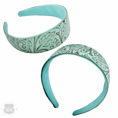 Western print tooled headband - LC