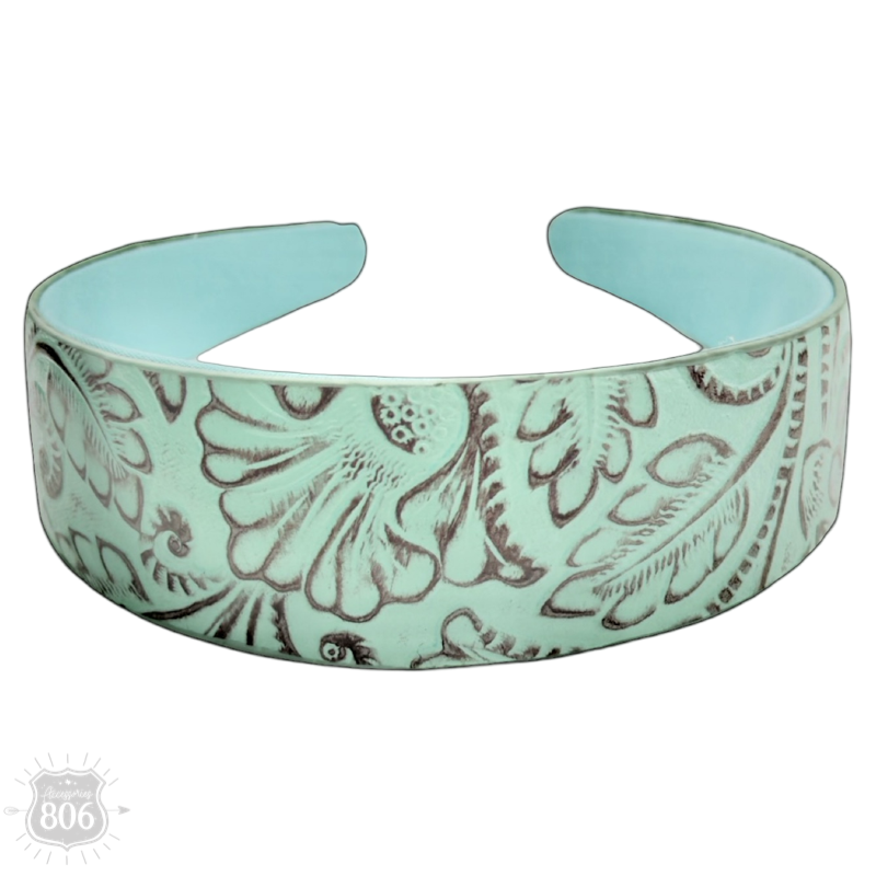 Western print tooled headband - LC
