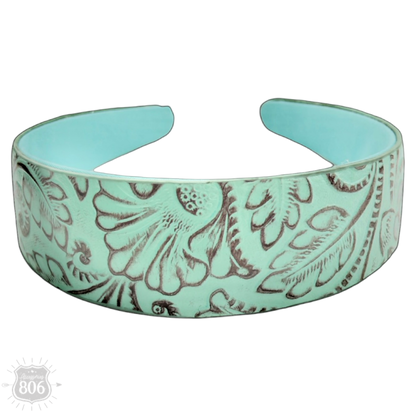 Western print tooled headband - LC