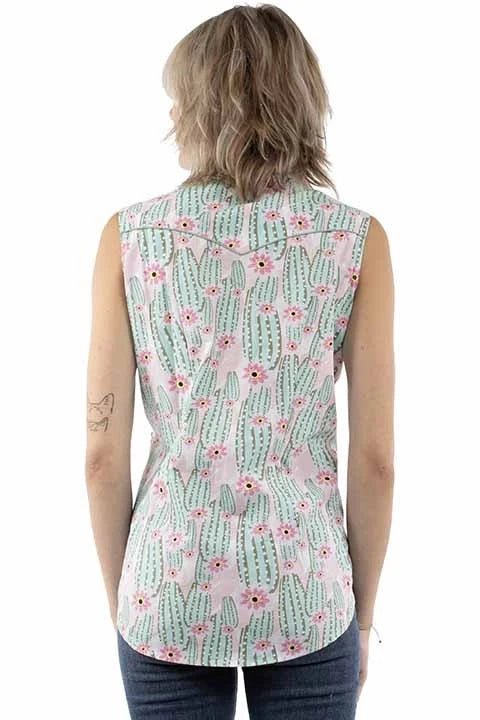 Honey Creek Sleeveless Cactus - Women's Western Blouse