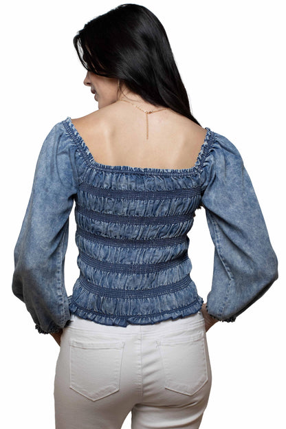 Honey Creek Bohemian Denim - Women's Western Blouse