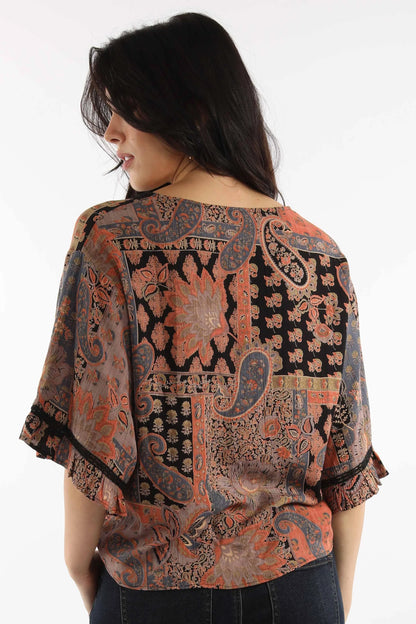 Honey Creek Paisley Petals - Women's Western Blouse