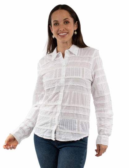 Honey Creek Patchwork Ruffles - Women's Western Blouse
