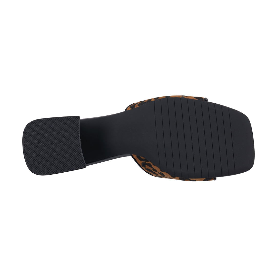 Women's Wanda Black Leopard Hardware Heeled Sandals