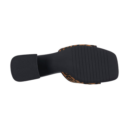 Women's Wanda Black Leopard Hardware Heeled Sandals