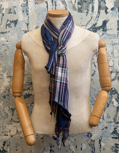Harbor Plaid Silk Scarf