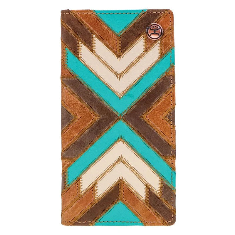 HOOey "Montezuma" Patchwork (Brown/Turquoise) - Men's Rodeo Wallet