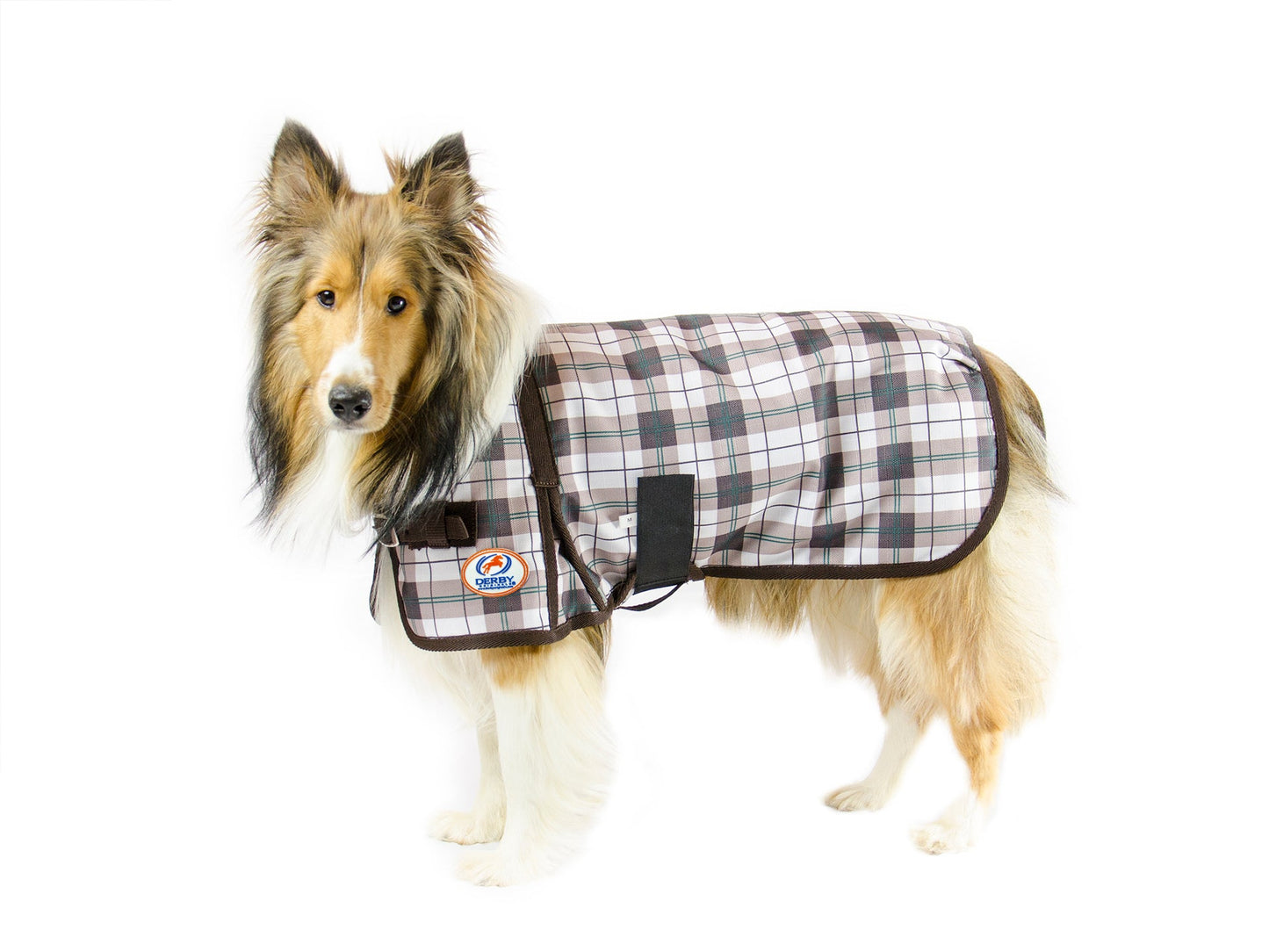 Derby Originals Ruff Pup Green Fawn Plaid Dog Coat – 1200D Waterproof Ripstop, 150g Insulated Winter Jacket, Breathable 3-Layer Design, Adjustable Fit, 2-Year Warranty