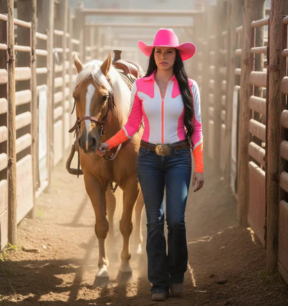 Howdy Lightning Zip Rodeo Shirt
