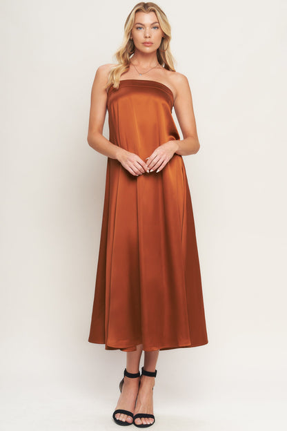 FROSTY ELEGANCE WOVEN MIDI DRESS