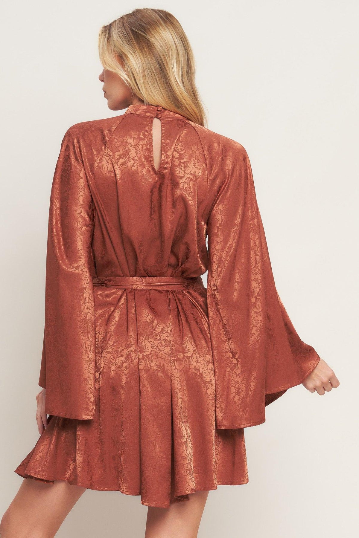 BY ANY MEANS WOVEN SATIN MINI DRESS