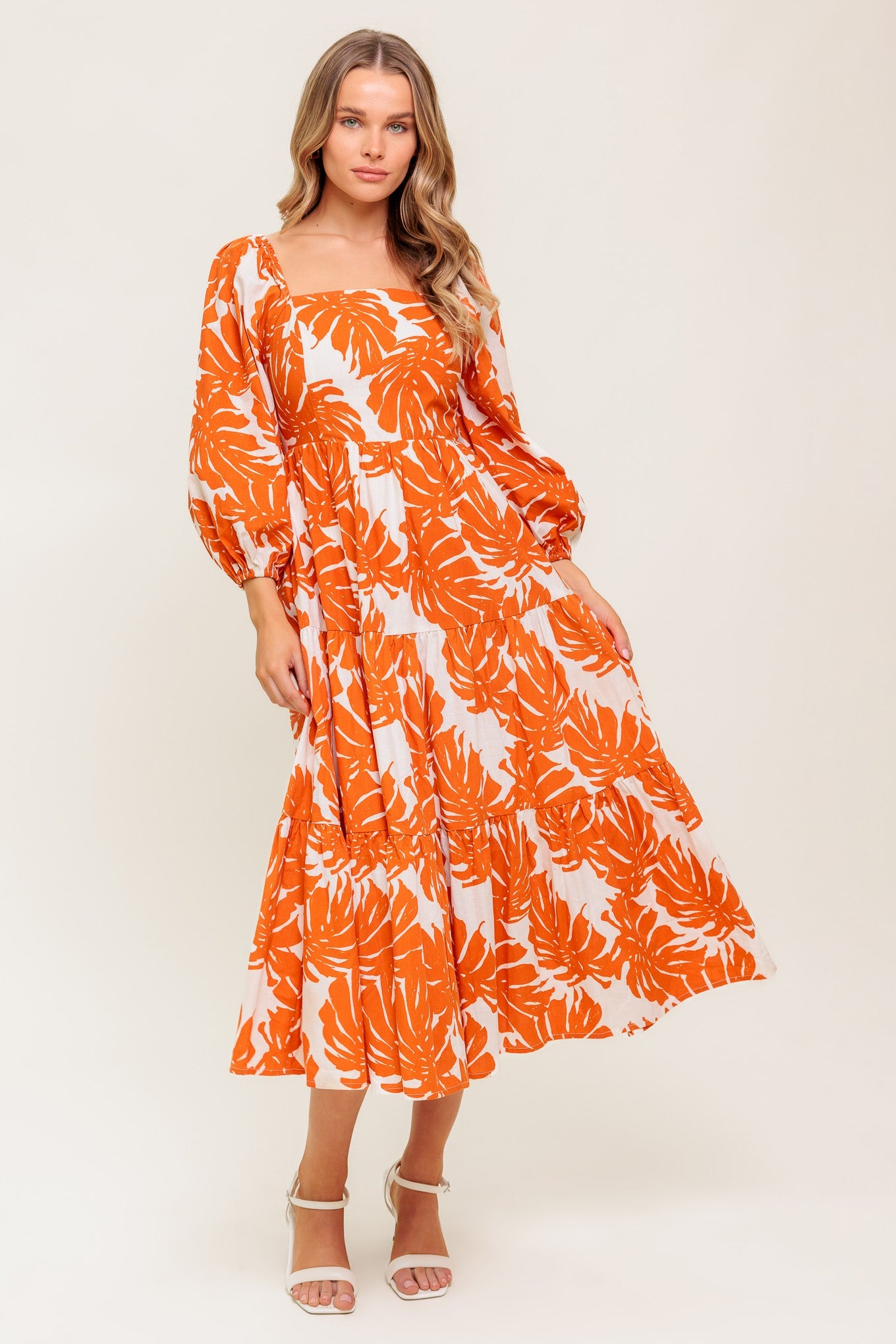 ALL THE DRAMA WOVEN MIDI DRESS