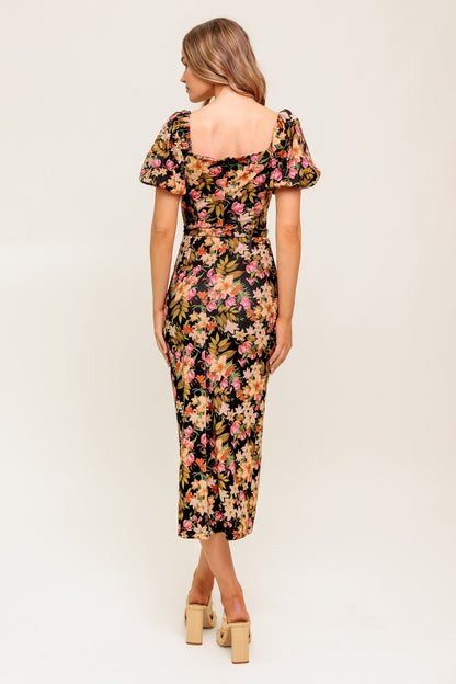 SWEET AT HEART WOVEN MIDI DRESS