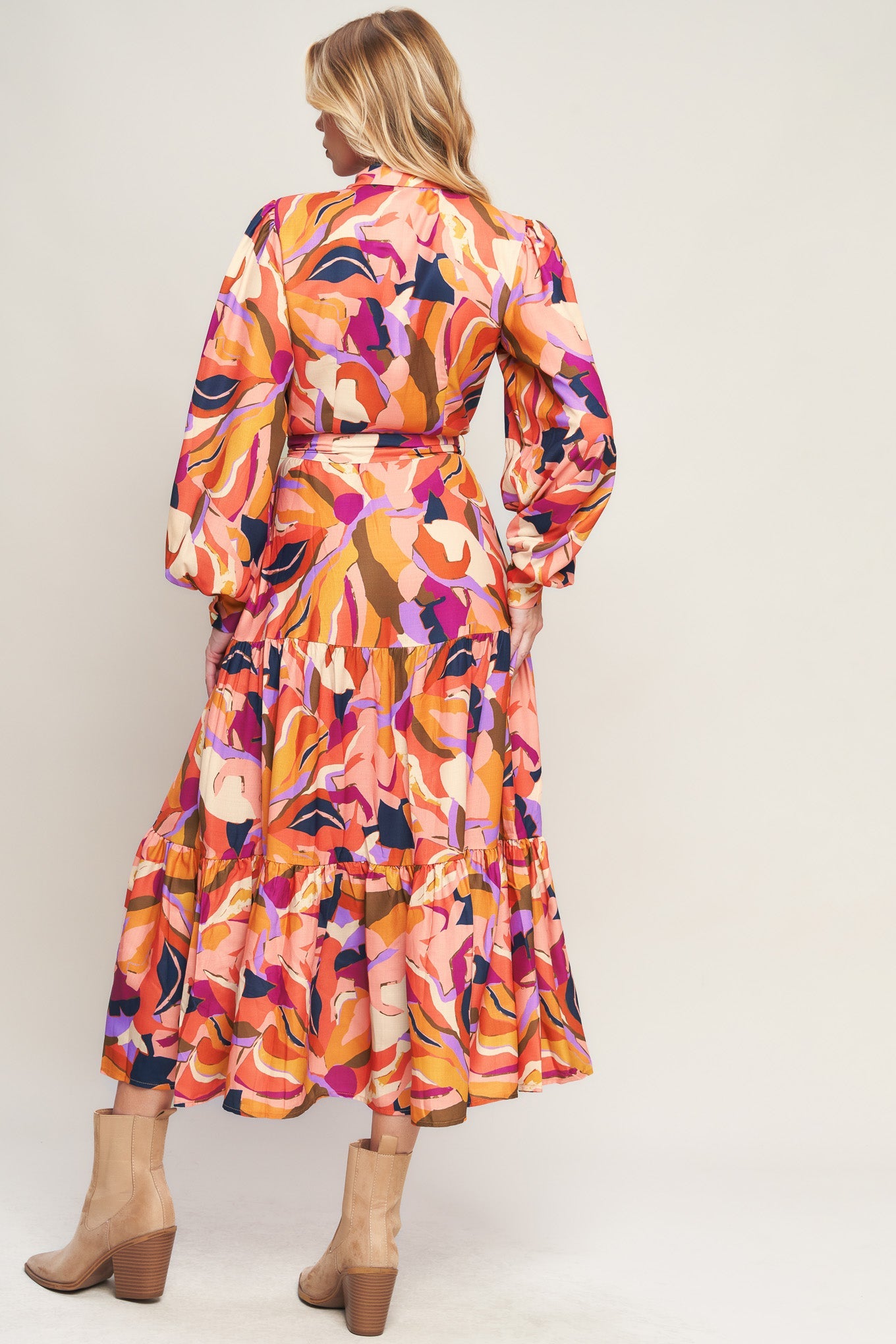 ROSEWOOD ROMANCE WOVEN MIDI DRESS