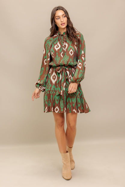 WILD TERRACOTTA WOVEN MINI DRESS