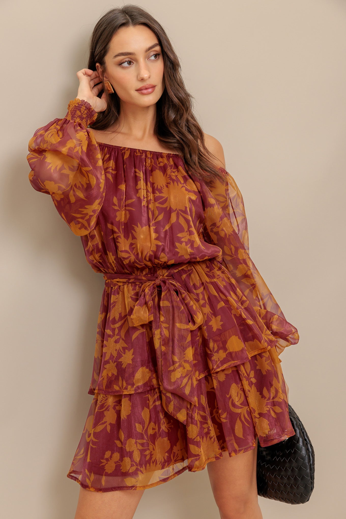 PETAL MIST WOVEN MINI DRESS