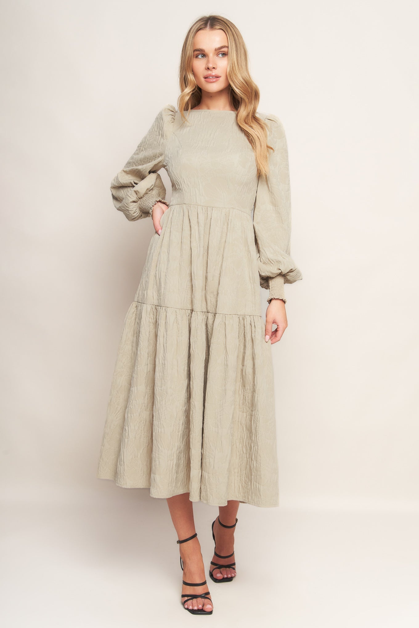 NEBULA NIGHTS WOVEN MIDI DRESS