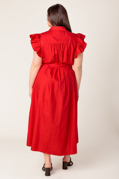 GLIMPSE IN TIME WOVEN MIDI DRESS