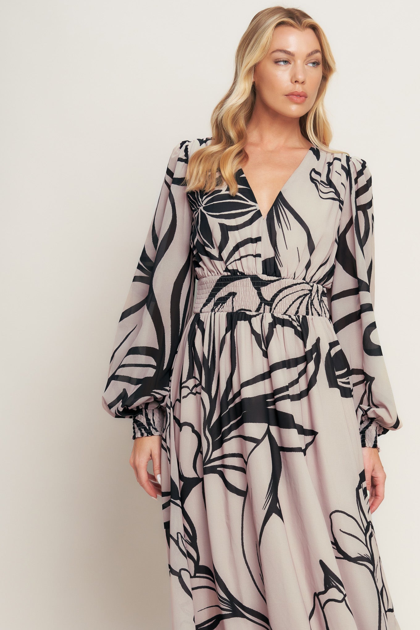 DANCING DEWDROPS WOVEN MAXI DRESS