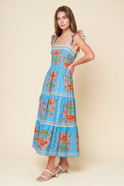 LOVELIEST MUSE IVORY WOVEN MIDI DRESS