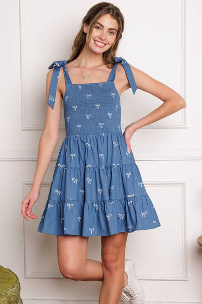 DUSK ENCHANTMENT WOVEN MINI DRESS