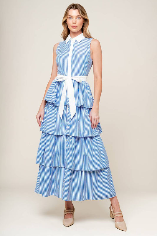 A TOUCH OF GRACE WOVEN MIDI DRESS