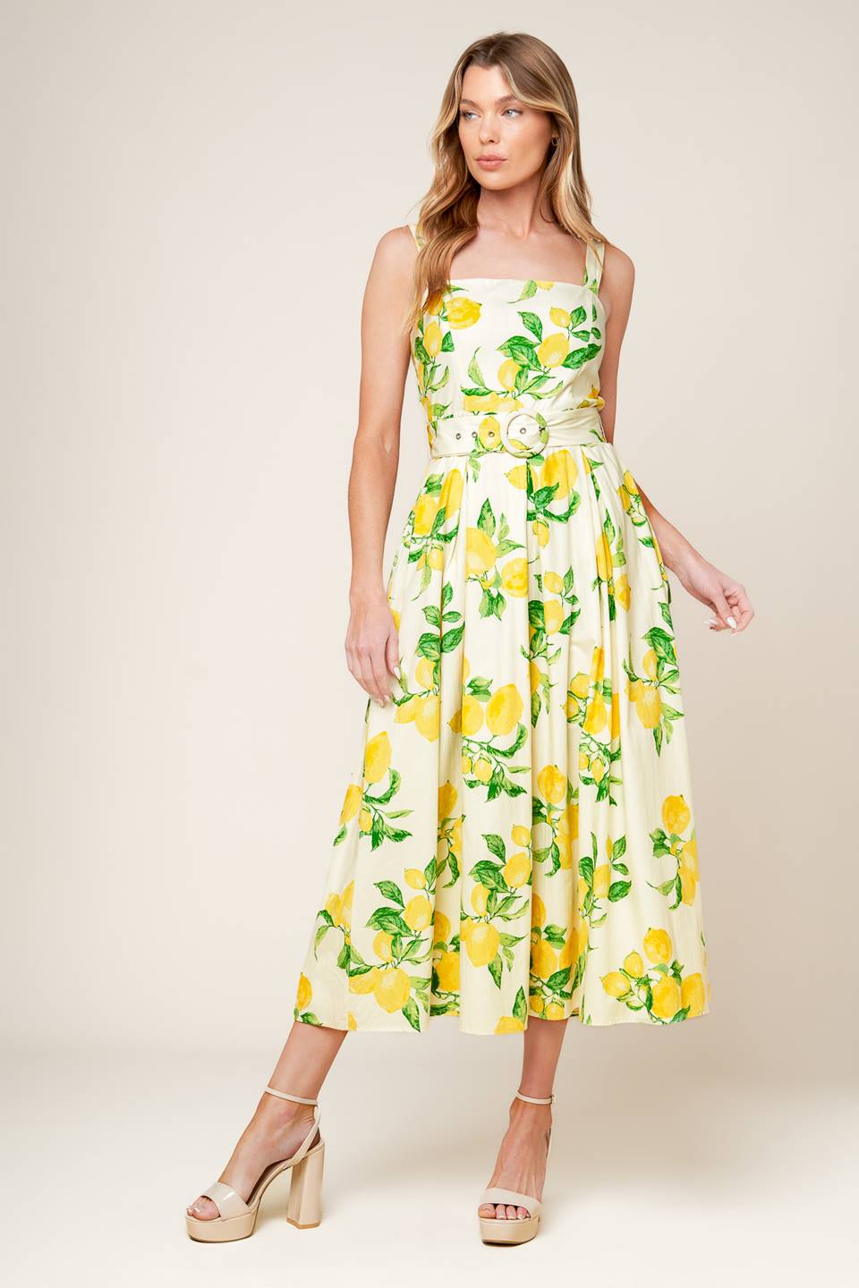 BEAMING PERFECTION IVORY WOVEN MIDI DRESS