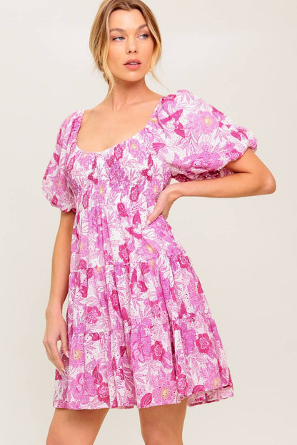 MEADOW RHYTHM WOVEN EYELET MINI DRESS