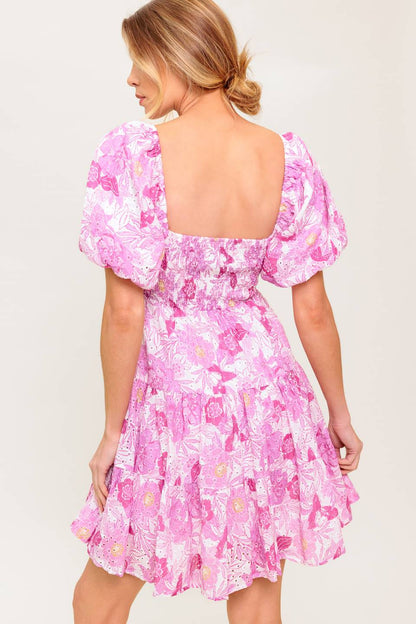 MEADOW RHYTHM WOVEN EYELET MINI DRESS