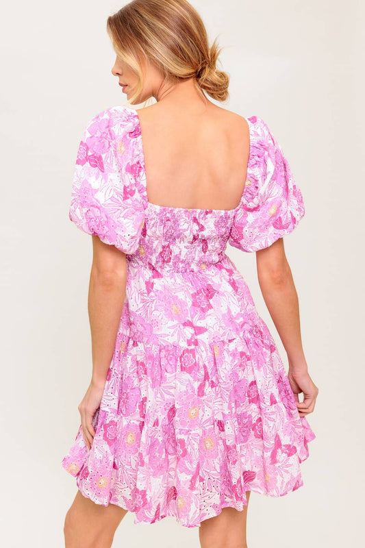 MEADOW RHYTHM WOVEN EYELET MINI DRESS