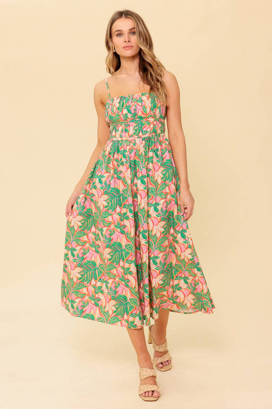 STORYTELLING WOVEN MIDI DRESS