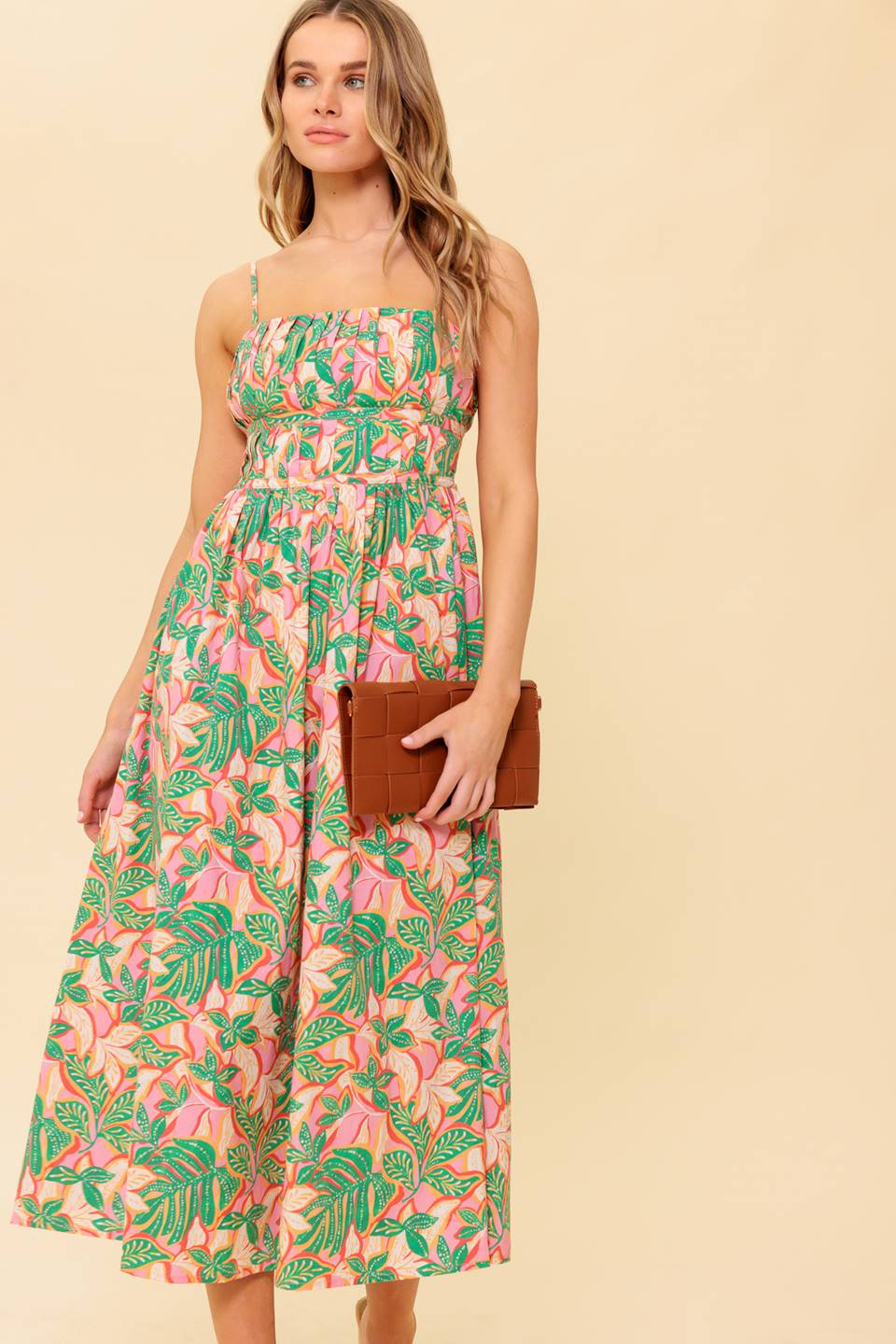 STORYTELLING WOVEN MIDI DRESS