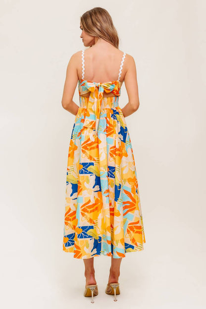 DAWN PETAL KISS WOVEN MIDI DRESS