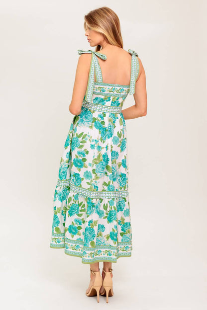 WRITTEN IN THE SKY WOVEN MIDI DRESS