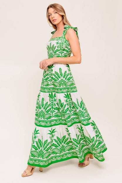 DREAM WALKER OLIVE WOVEN MAXI DRESS