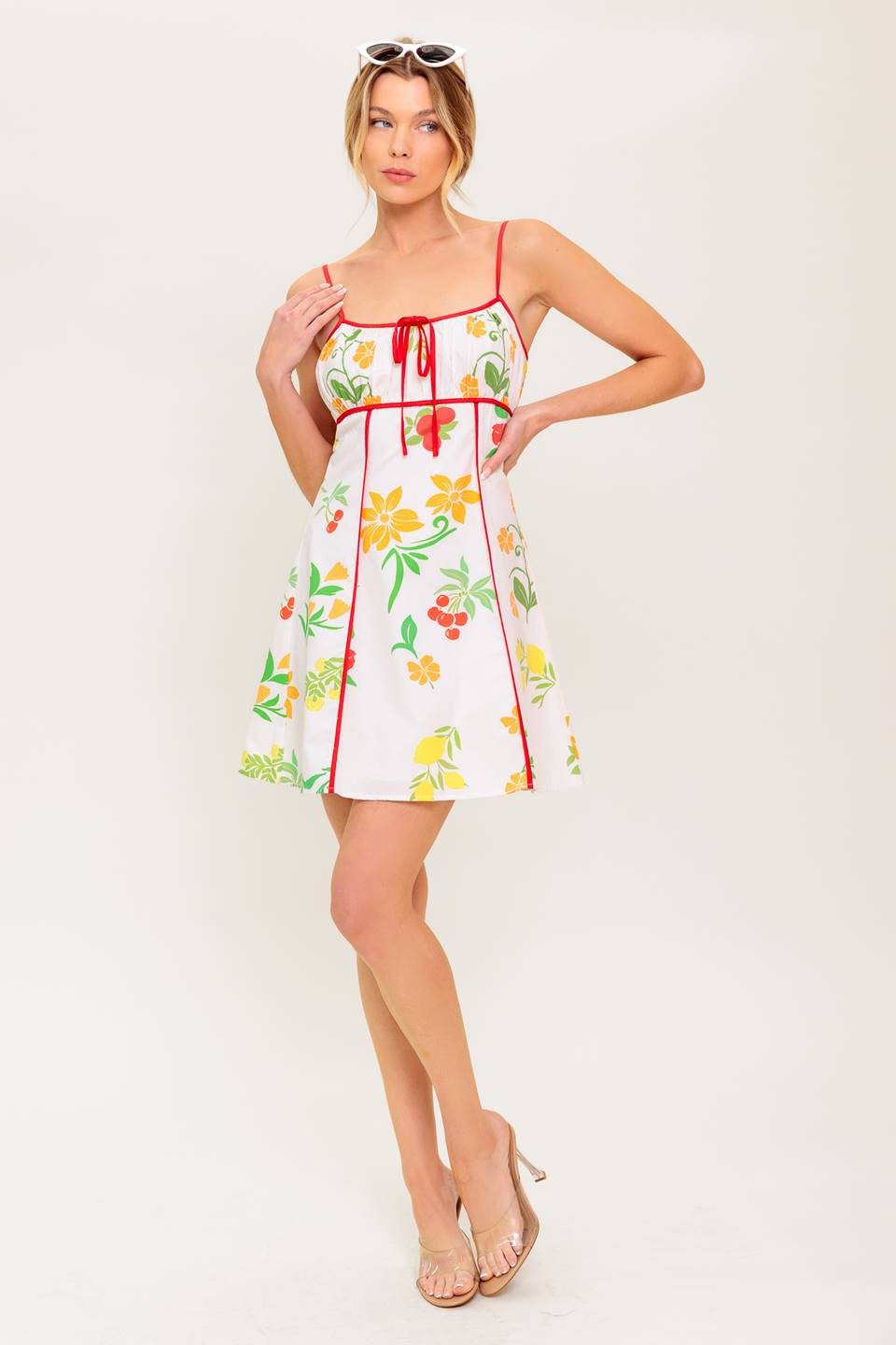 HEART OF GOLD WOVEN MINI DRESS