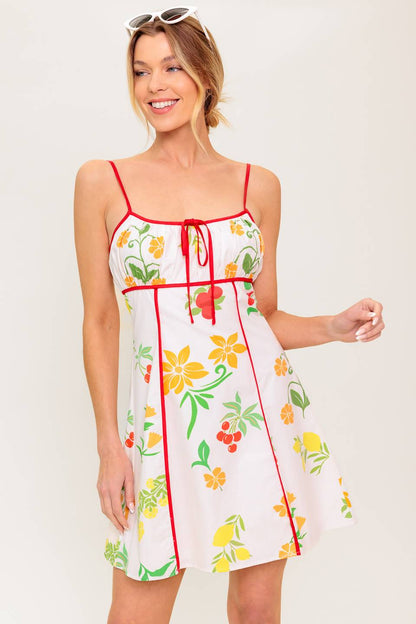 HEART OF GOLD WOVEN MINI DRESS