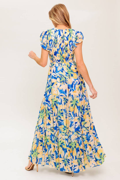 ECHOES OF YOU FLORAL WOVEN MAXI DRESS