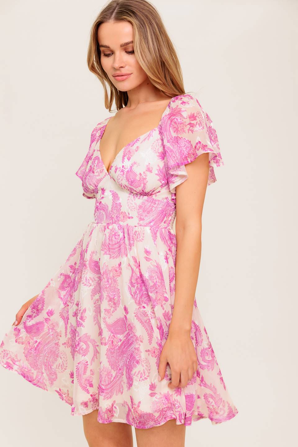 OCEAN WHISPER SKY BLUE WOVEN MINI DRESS