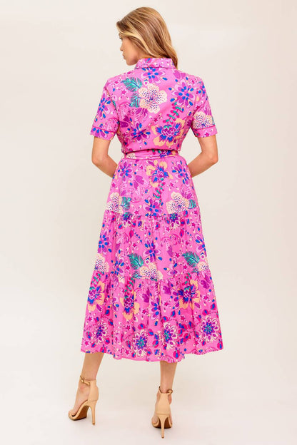 CELESTIAL SKIES WOVEN MIDI DRESS