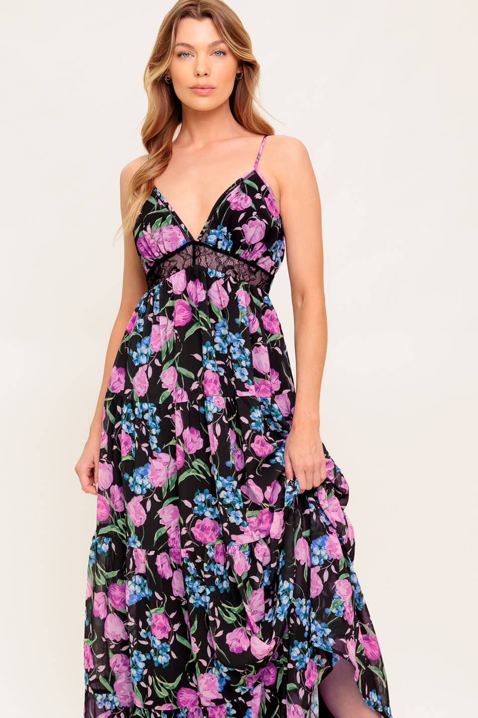 PURE SUNSHINE BLACK WOVEN MAXI DRESS