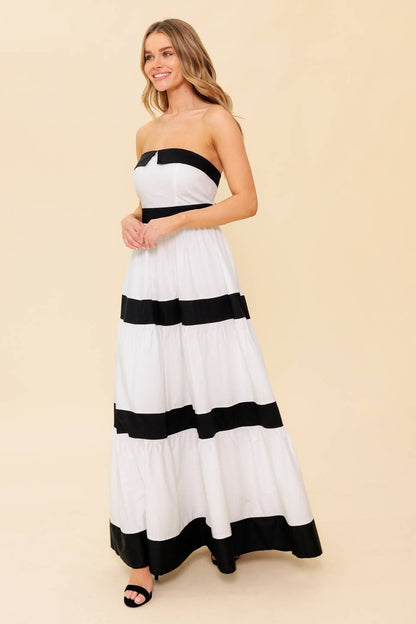 YOURS TO KEEP COLOR BLOKED MAXI DRESS