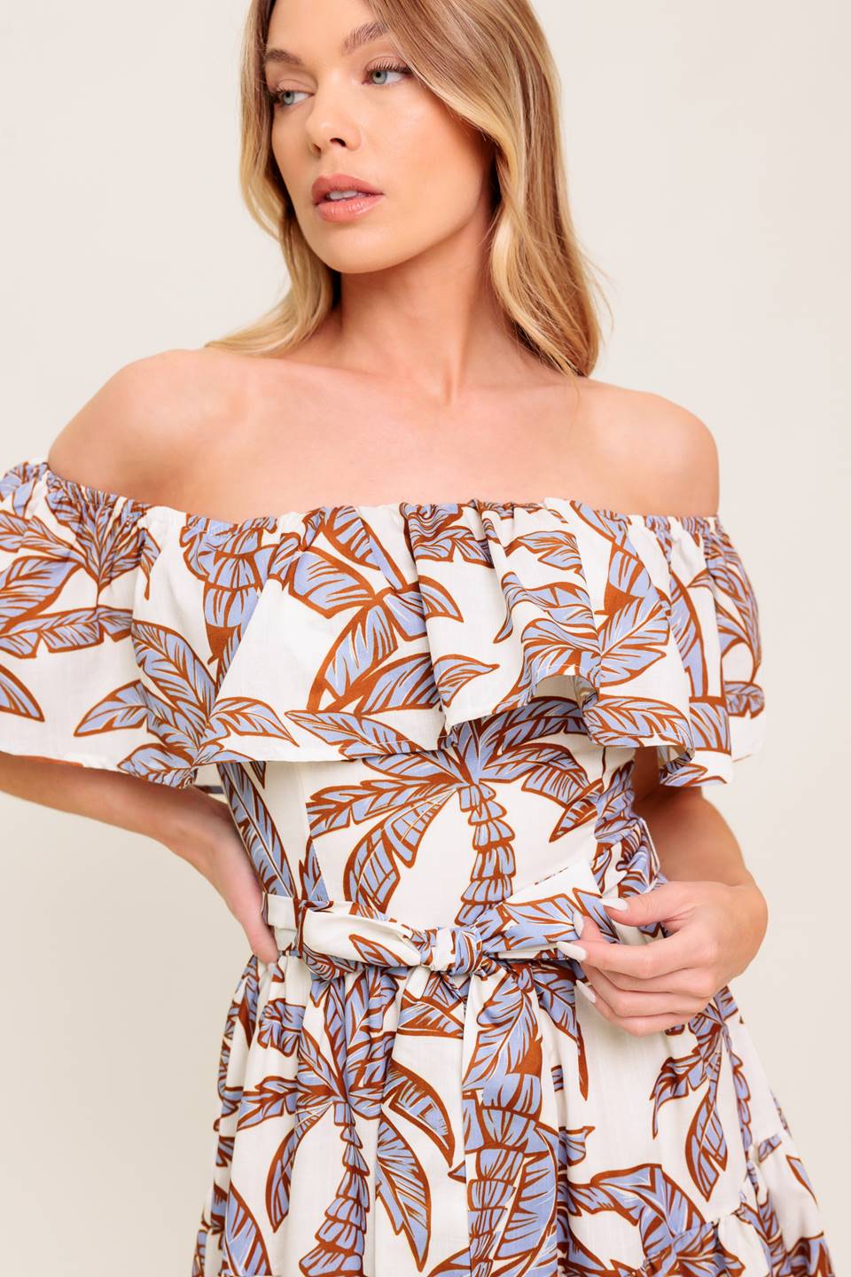 LILY GARDEN LAVENDER WOVEN MIDI DRESS