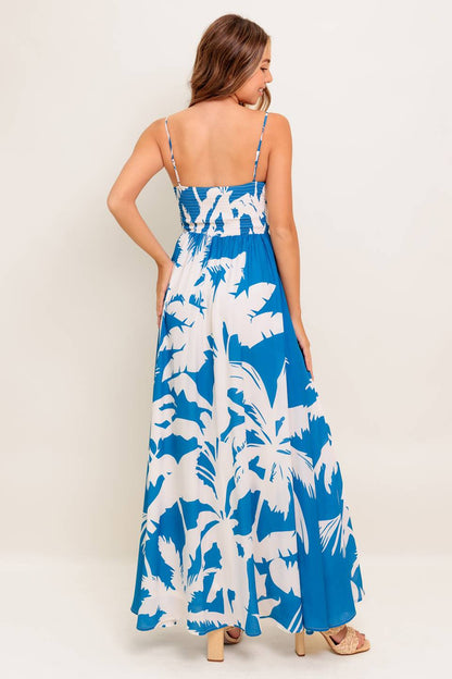SLOW MORNINGS NAVY WOVEN MAXI DRESS