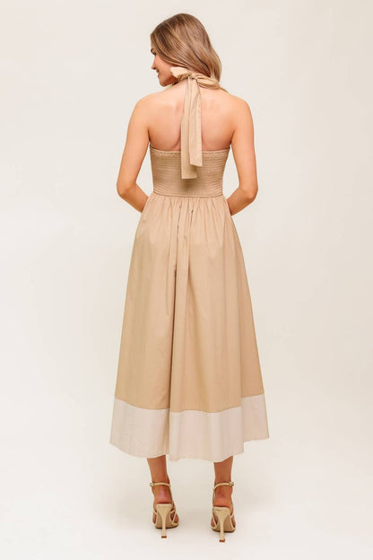 HYDRANGEA HAZE WOVEN MIDI DRESS