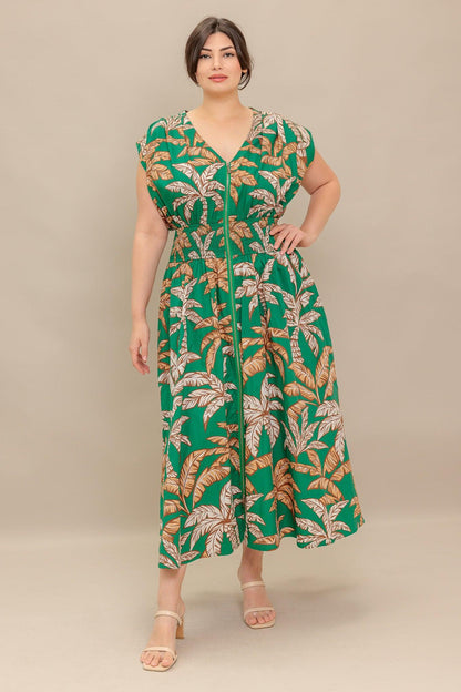 LUSH STILLNESS WOVEN MIDI DRESS